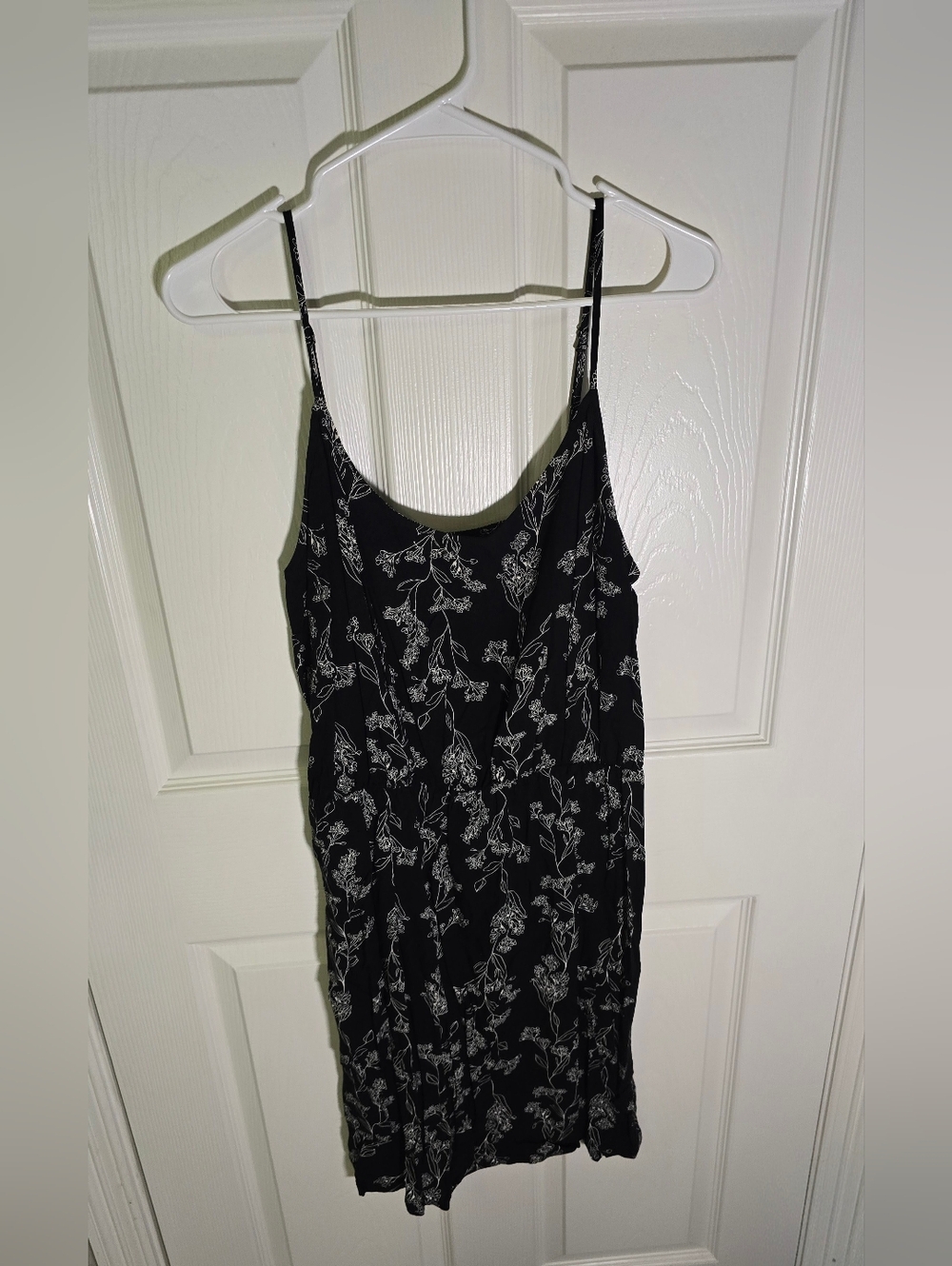 Old Navy Womens Black Floral Spaghetti Strap Dress Large
